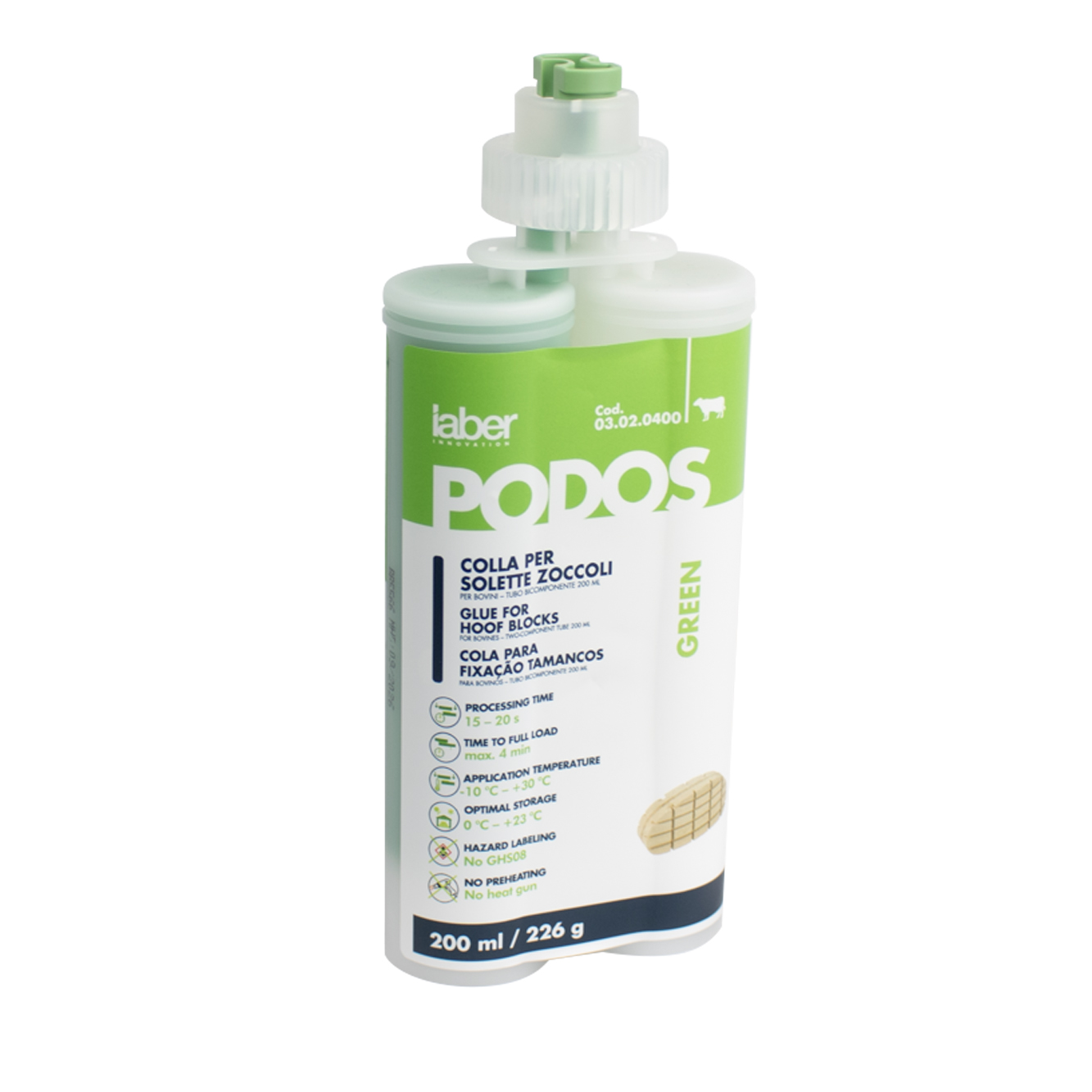 Cola de cascos bicomponenete Verde 200ml